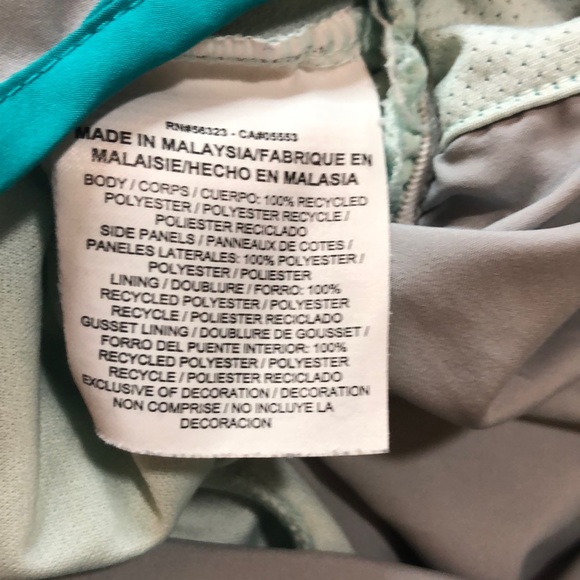 Nike dri fit small athletic shorts gray with teal stripes, built in panty - Picture 7 of 8